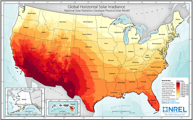 NREL Insolation Map