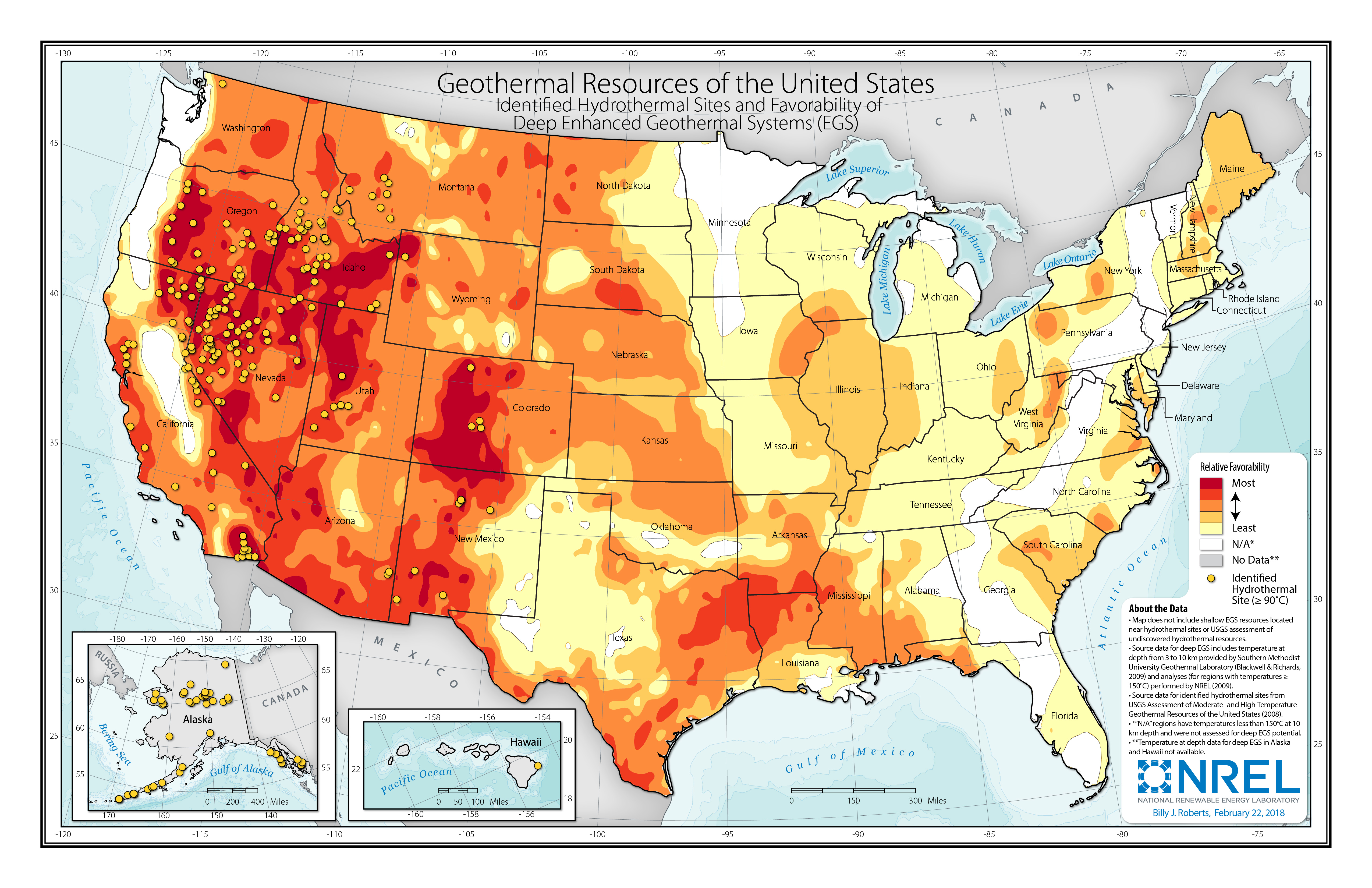 NREL map of Geothermal Resources